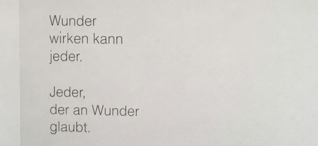 Spruch in der Caritas-Zentrale in Wien